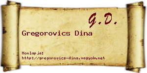 Gregorovics Dina névjegykártya